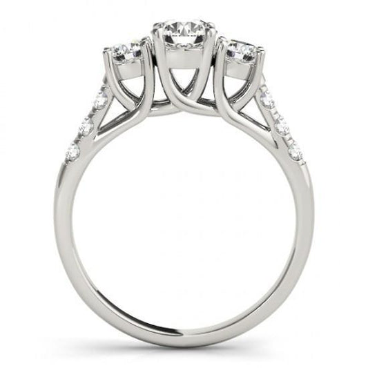 Anello Di Fidanzamento Stile Tre Pietre Con Genuino Diamanti Da 2.25 Carati Nuovo