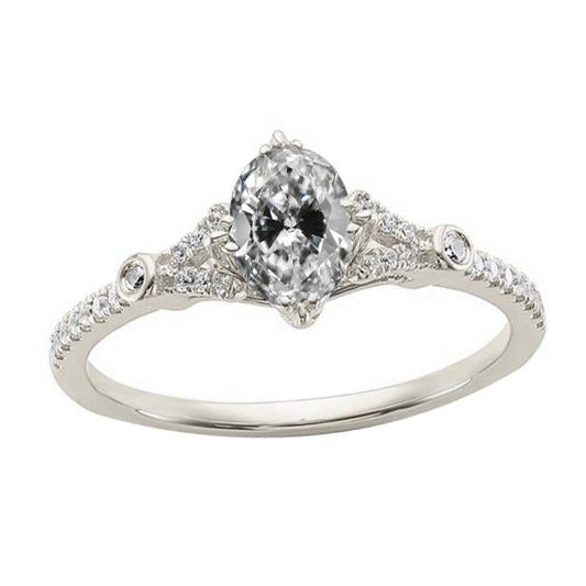 Anello Fantasia Con Vero Diamanti A Taglio Antico Rotondo E Pera, Gioielli In Oro Da 3,75 Carati