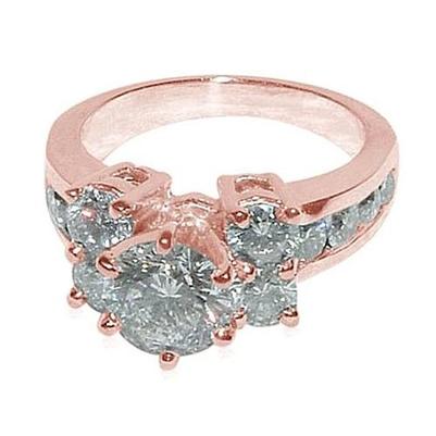 Anello Fantasia Di Fidanzamento Con Naturale Diamante Da 5.00 Carati In Oro Rosa 14K