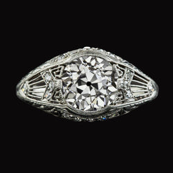 Anello Fantasia In Oro Con Vero Diamanti A Taglio Antico Rotondo Stile Antico 4,25 Carati