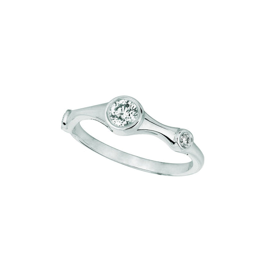 Anello Fantasia Naturale Diamante 0.31 Carati 14K White Half Banda Dell'Eternità