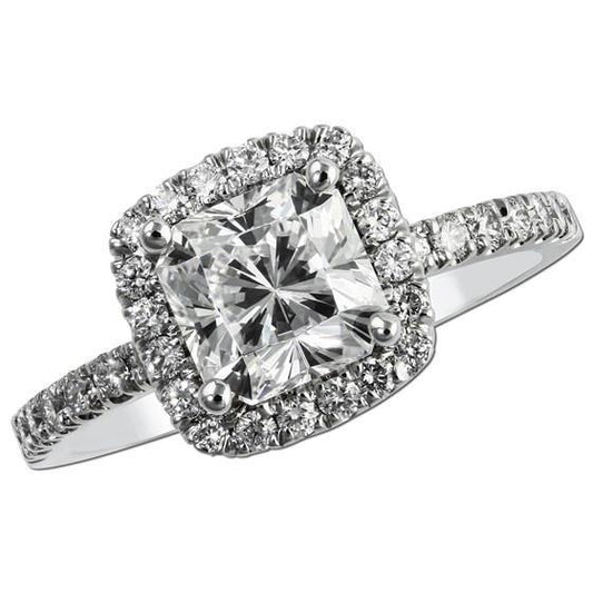 Anello Halo Anniversary In Oro Bianco 14K Con Vero Diamanti Scintillanti 2,65 Carati