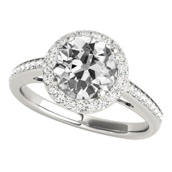 Anello Halo Con Accenti Vecchio Taglio Il Giro Vero Diamantes 4.75 Carati Gioielli Da Donna