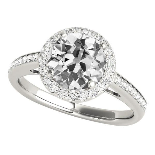Anello Halo Con Accenti Vecchio Taglio Il Giro Vero Diamantes 4.75 Carati Gioielli Da Donna