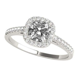 Anello Halo Da Donna, Cuscino Con Pavé Di Naturale Diamanti A Taglio Antico, 6,50 Carati