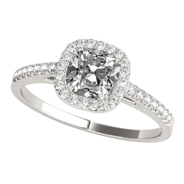 Anello Halo Da Donna, Cuscino Con Pavé Di Naturale Diamanti A Taglio Antico, 6,50 Carati