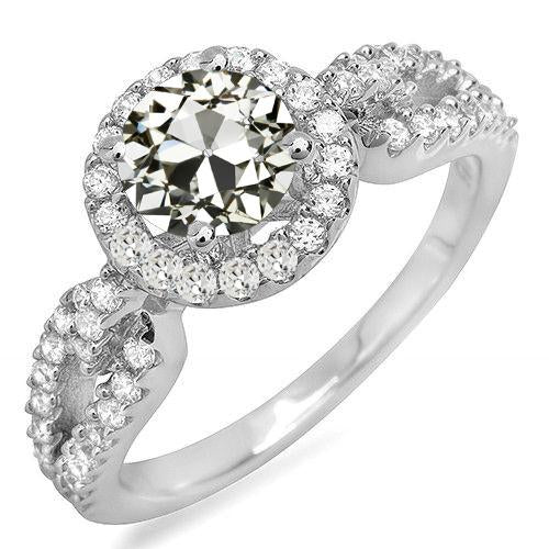 Anello Halo Il Giro Vecchio Minatore Genuino Diamante Anniversary Ring 5.50 Carati Oro 14K