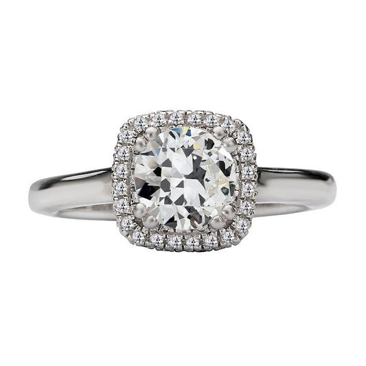 Anello Halo Il Giro Vecchio Minatore Vero Diamante Oro 4 Carati