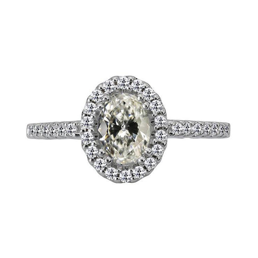 Anello Halo Rotondo E Ovale Vecchio Minatore Vero Diamante 5.50 Carati Oro