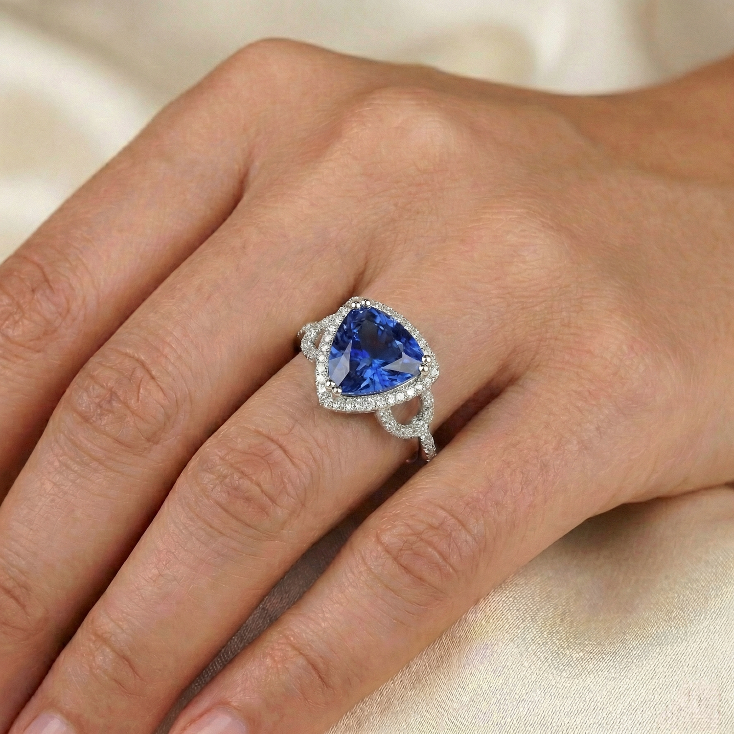 vero diamante 1.50carati anello con accenti diamanti