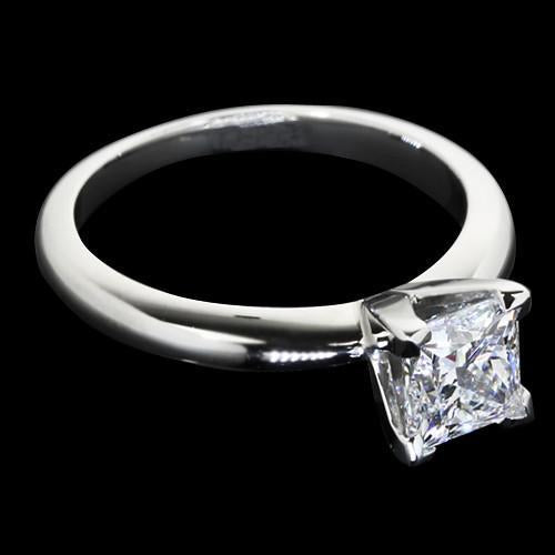 Anello In Oro Bianco Con Vero Diamante Solitario Da Donna 1.25 Carati
