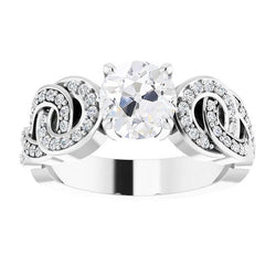 Anello In Oro Con Genuino Diamanti Taglio Antico, Set Di Gioielli In Stile Intrecciato 5,50 Carati