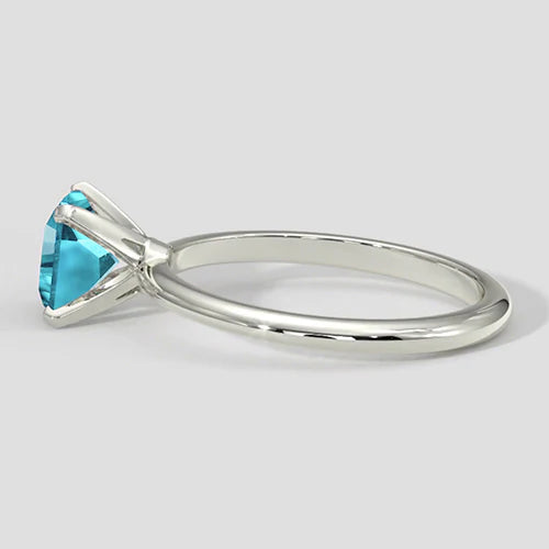 Anello Paraiba a cuscino bluastro