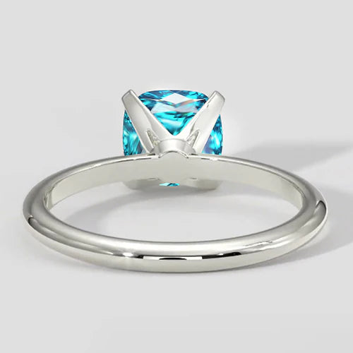 Anello Paraiba a cuscino bluastro