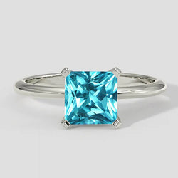 Anello Paraiba con cuscino bluastro da 2,1 carati