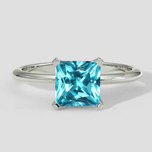 Anello Paraiba con cuscino bluastro da 2,1 carati