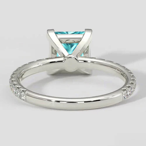 Anello Paraiba con cuscino blu tropicale