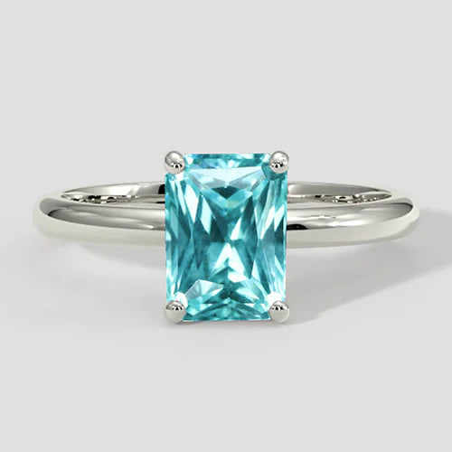 vero cushion tormalina paraiba 3carati anello vista frontale