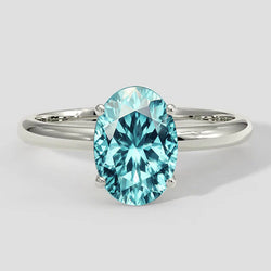 Anello Paraiba neon a taglio ovale da 2,75 ct