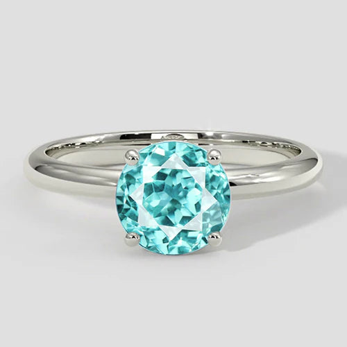 Anello Paraiba rotondo classico 1,50 ct