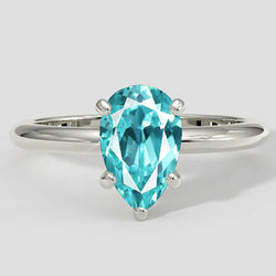 Anello Paraiba taglio a pera da 2 carati