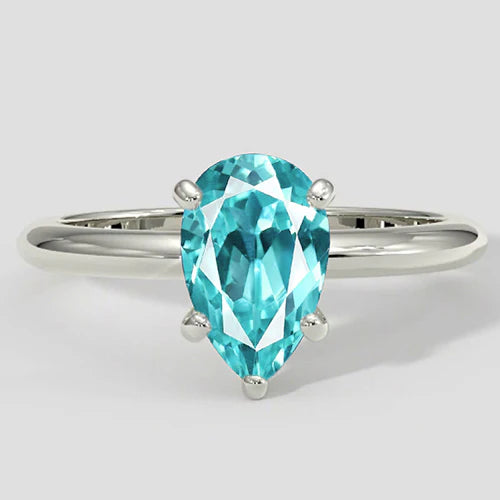 Anello Paraiba taglio a pera da 2 carati