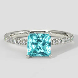 Anello Paraiba taglio cuscino da 2,75 carati