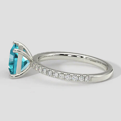 Anello Paraiba taglio cuscino da 2,75 carati