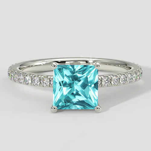 Anello Paraiba taglio cuscino da 2,75 carati