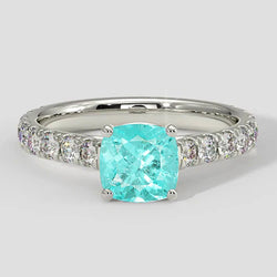 Anello Paraiba taglio rotondo da 1,75 carati