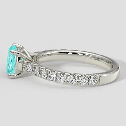 Anello Paraiba taglio rotondo da 1,75 carati