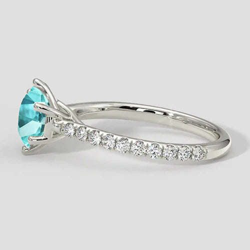 Anello Paraiba taglio rotondo da 2,50 ct