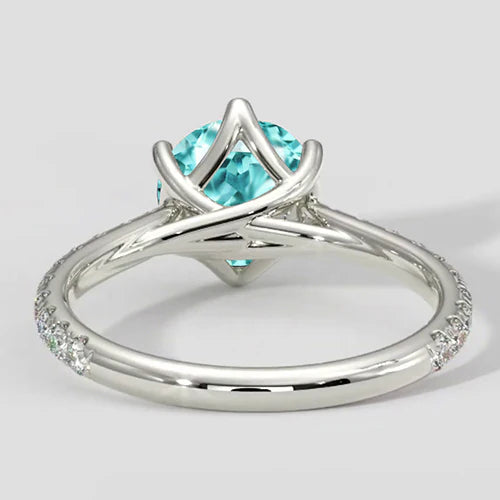 Anello Paraiba taglio rotondo da 2,50 ct