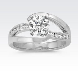 Anello Per Anniversario Con Naturale Diamanti A Taglio Rotondo Da 2,60 Ct. Gioielli Con Gambo Diviso Novità