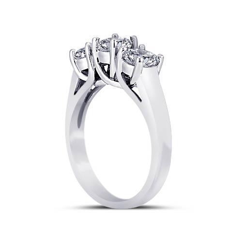 Anello Per Anniversario Di Matrimonio Con Genuino Diamanti Rotondi 3 Carati 3 Gioielli In Pietra
