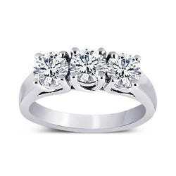 Anello Per Anniversario Di Matrimonio Con Genuino Diamanti Rotondi 3 Carati 3 Gioielli In Pietra