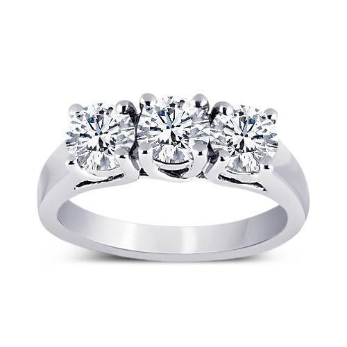 Anello Per Anniversario Di Matrimonio Con Genuino Diamanti Rotondi 3 Carati 3 Gioielli In Pietra