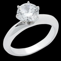 Anello Per Anniversario Di Matrimonio Con Vero Diamante Solitario Rotondo Da 2 Carati E Oro Bianco 14K