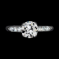 Anello Per Anniversario In Oro Rotondo Con Naturale Diamanti A Taglio Vecchio Miniera, 3 Carati, Gioielli