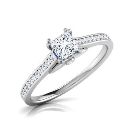 Anello Per L'Anniversario Con Naturale Diamanti Taglio Principessa E Taglio Rotondo Da 2,80 Ct Con Accenti