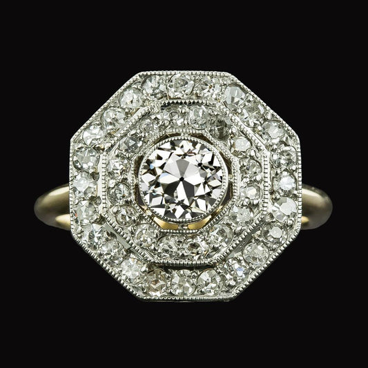 Anello Rotondo Con Doppio Anello Di Genuino Diamanti Da Minatore Vecchio, 5 Carati, Gioielli Da Donna