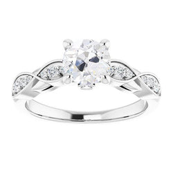 Anello Rotondo Con Genuino Diamanti Taglio Vecchio Miniera Infinity Style Prong Set 3 Carati