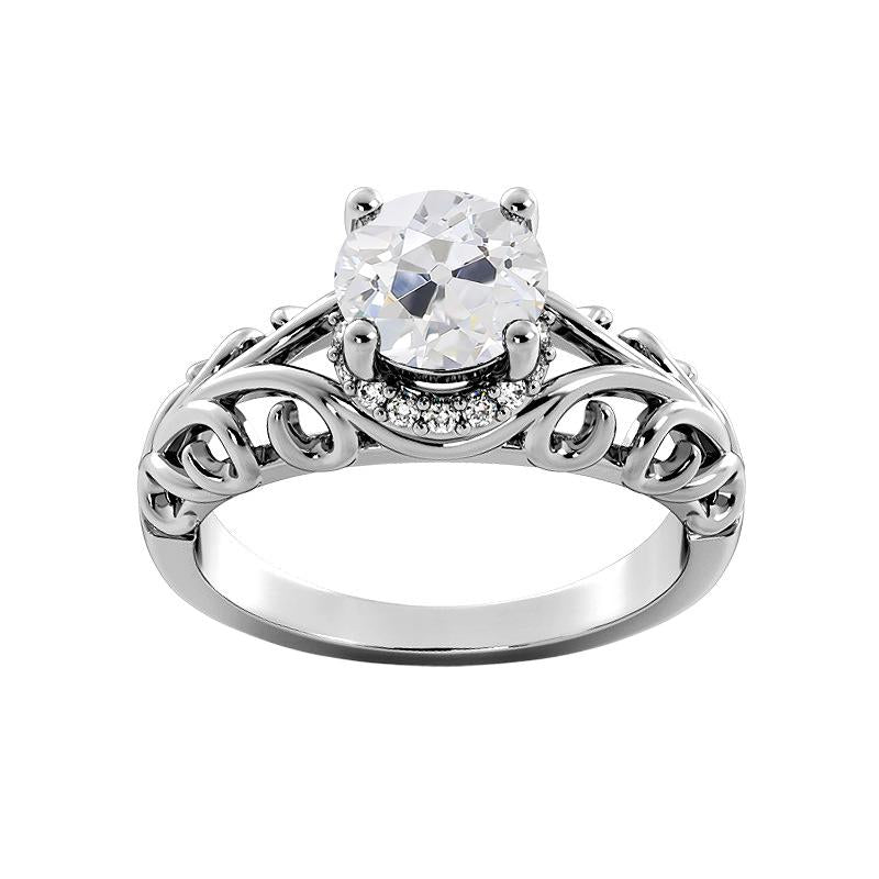 Anello Rotondo Con Naturale Diamanti Da Minatore Vecchio, Set Di 2,75 Carati, Stile Vintage
