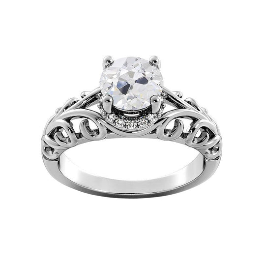 Anello Rotondo Con Naturale Diamanti Da Minatore Vecchio, Set Di 2,75 Carati, Stile Vintage