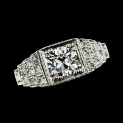 Anello Rotondo Con Naturale Diamanti Taglio Vecchio Miniera, Gioielli In Oro Con Gambo Milgrain 3,50 Carati