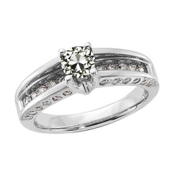 Anello Rotondo Con Naturale Diamanti, Taglio Antico, Taglio Miniera, 2,50 Carati
