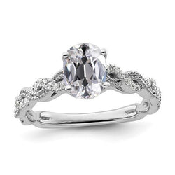 Anello Rotondo E Ovale Con Vero Diamanti A Taglio Antico In Miniera, Con Pavé Infinito, 4,50 Carati