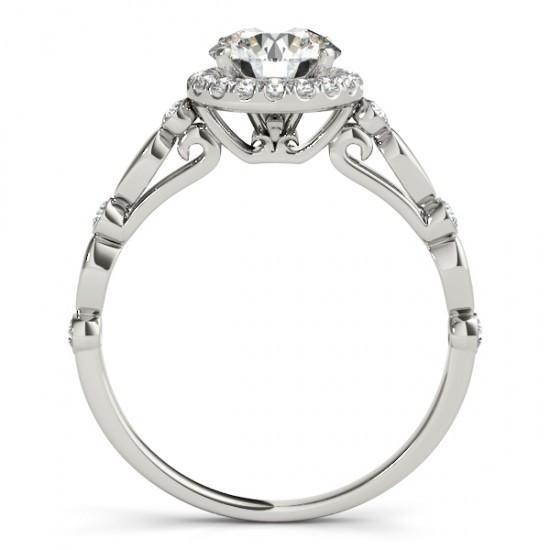 Anello Rotondo Halo Vero Diamond 1.50 Carati Anniversario Di Fidanzamento WG 14K