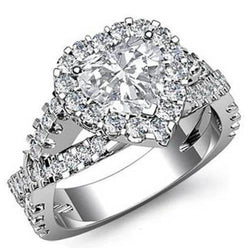 Anello Scintillante Con Vero Diamante Taglio Cuore In Oro Bianco Massiccio 14K Da 7.25 Ct