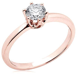 Anello Solitario Con Genuino Diamante Da 2.50 Carati. Gioielli In Oro Rosa